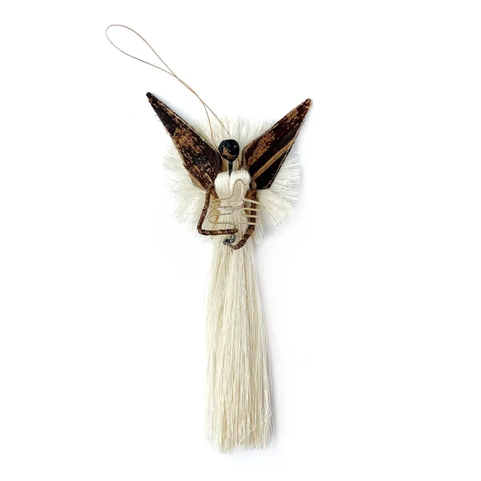 Necklaces Ornaments 4 Orphans Star Banana Fiber and Sisal Angel Ornament