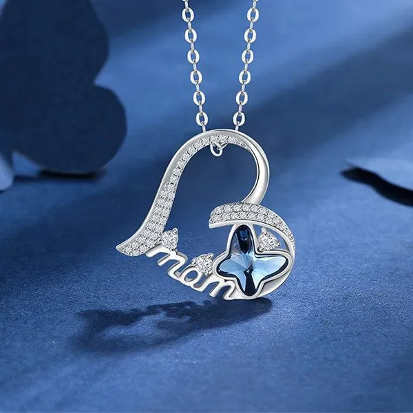 Shineofdiamond Necklaces Butterfly Design Sterling Silver Necklace For Mom