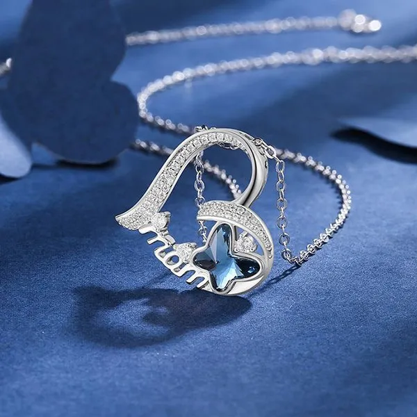 Shineofdiamond Necklaces Butterfly Design Sterling Silver Necklace For Mom Shineofdiamond Necklaces Butterfly Design Sterling Silver Necklace For Mom