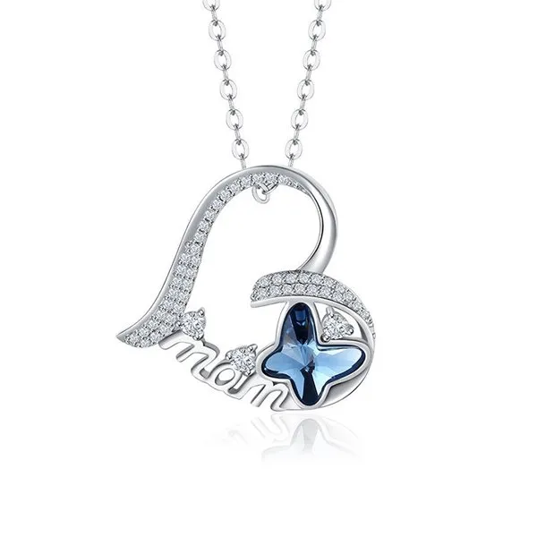 Shineofdiamond Necklaces Butterfly Design Sterling Silver Necklace For Mom Shineofdiamond Necklaces Butterfly Design Sterling Silver Necklace For Mom