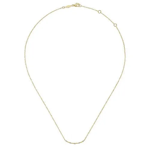 14K Yellow Gold Diamond Stations Bar Necklace GABRIEL CO Necklaces