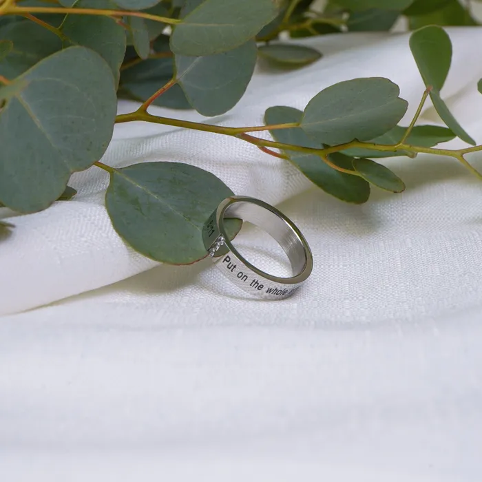 Forever Truth Rings Put On The Whole Armor Of God Silver 3 Stone Ring