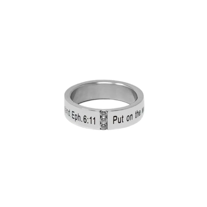 Forever Truth Rings Put On The Whole Armor Of God Silver 3 Stone Ring