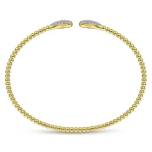 GABRIEL CO 14K Yellow Gold Bujukan Diamond Teardrops Bangle Bracelets