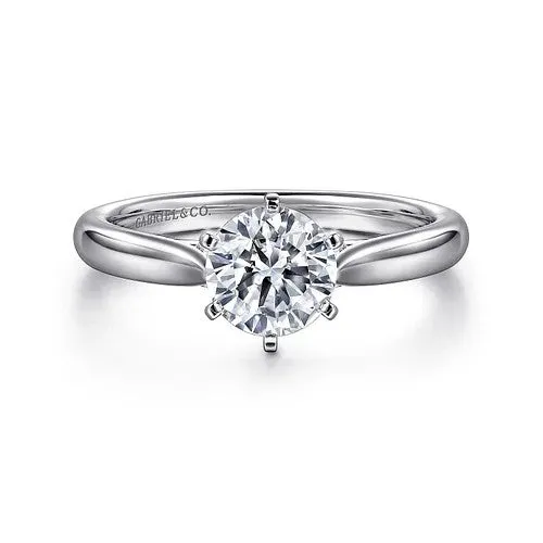 GABRIEL CO Cassie 14K White Gold Round Diamond Engagement Ring Setting Only Rings GABRIEL CO Cassie 14K White Gold Round Diamond Engagement Ring Setting Only Rings