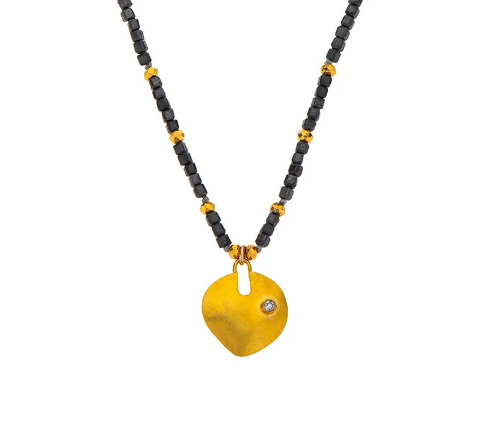 Nava Zahavi Necklaces Nava Zahavi Yellow Gold Obsidian Necklace