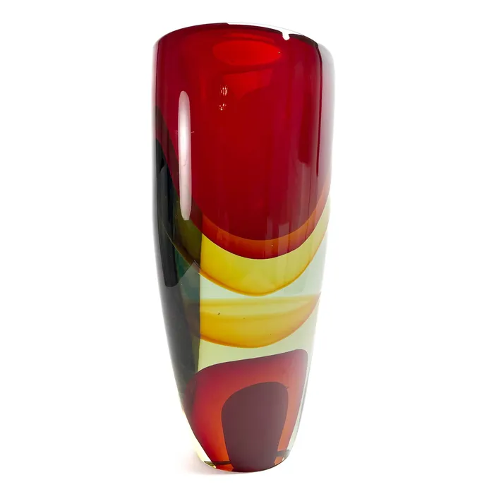 Red Vase with Sbruffi Murano Glass Alberto Don Necklaces Red Vase with Sbruffi Murano Glass Alberto Don Necklaces