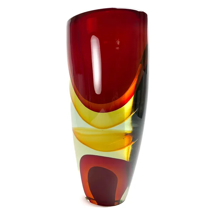 Red Vase with Sbruffi Murano Glass Alberto Don Necklaces Red Vase with Sbruffi Murano Glass Alberto Don Necklaces