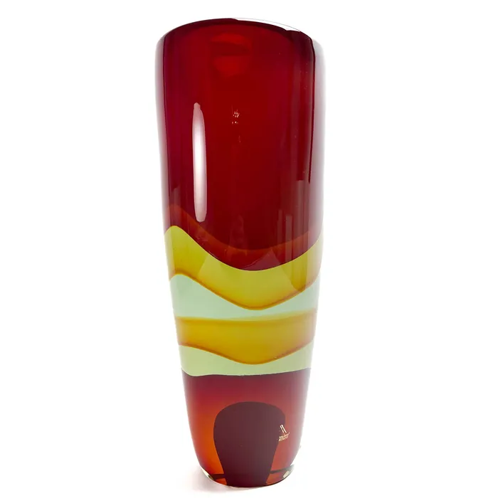 Red Vase with Sbruffi Murano Glass Alberto Don Necklaces Red Vase with Sbruffi Murano Glass Alberto Don Necklaces