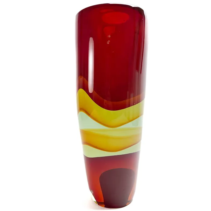Red Vase with Sbruffi Murano Glass Alberto Don Necklaces Red Vase with Sbruffi Murano Glass Alberto Don Necklaces