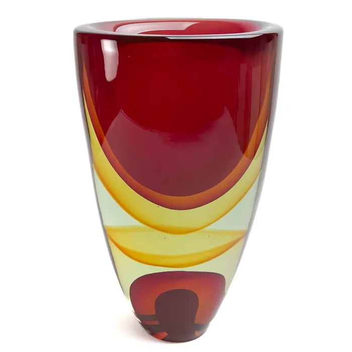 Red Vase with Sbruffi Murano Glass Alberto Don Necklaces Red Vase with Sbruffi Murano Glass Alberto Don Necklaces