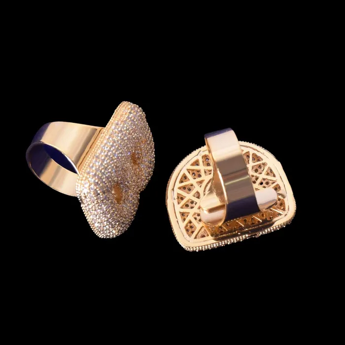 Rings AZ Initial Custom Letter Iced Out Diamond Ring CUSTOM RING