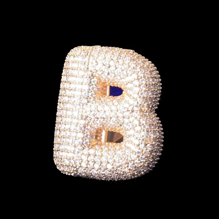 Rings AZ Initial Custom Letter Iced Out Diamond Ring CUSTOM RING