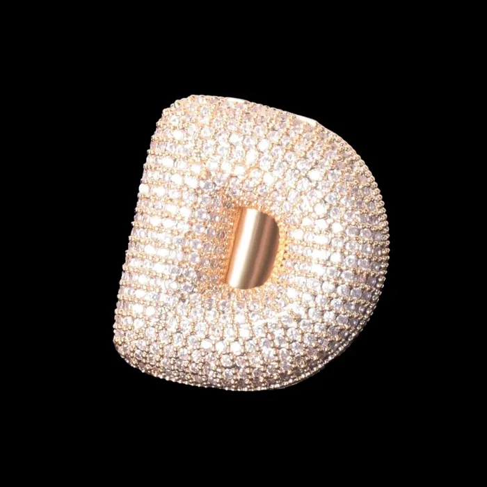 Rings AZ Initial Custom Letter Iced Out Diamond Ring CUSTOM RING