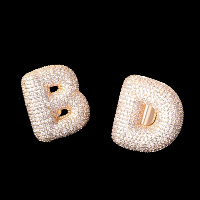 Rings AZ Initial Custom Letter Iced Out Diamond Ring CUSTOM RING