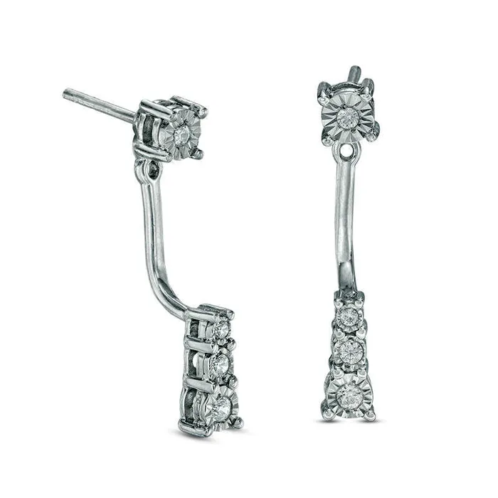 017 CT TW Diamond Vertical FrontBack Earrings in 10K White Gold Goldia Earrings 017 CT TW Diamond Vertical FrontBack Earrings in 10K White Gold Goldia Earrings