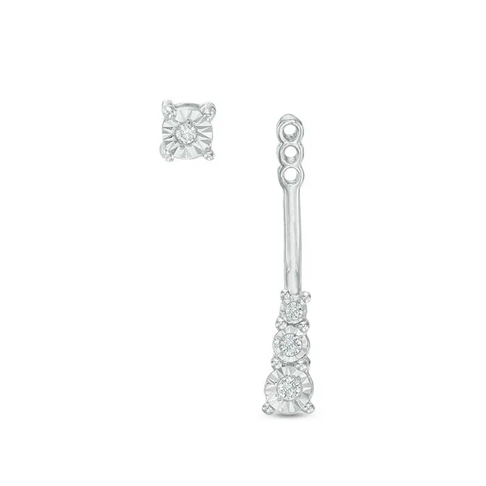 017 CT TW Diamond Vertical FrontBack Earrings in 10K White Gold Goldia Earrings 017 CT TW Diamond Vertical FrontBack Earrings in 10K White Gold Goldia Earrings