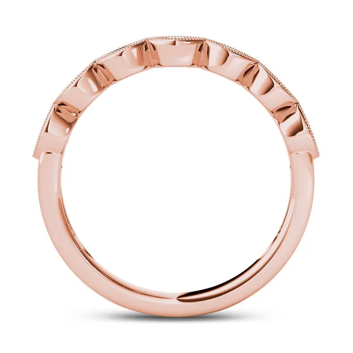 020 CT TW Natural Diamond MarquiseShaped Antique VintageStyle Stackable Band in Solid 10K Rose Gold Goldia Rings 020 CT TW Natural Diamond MarquiseShaped Antique VintageStyle Stackable Band in Solid 10K Rose Gold Goldia Rings