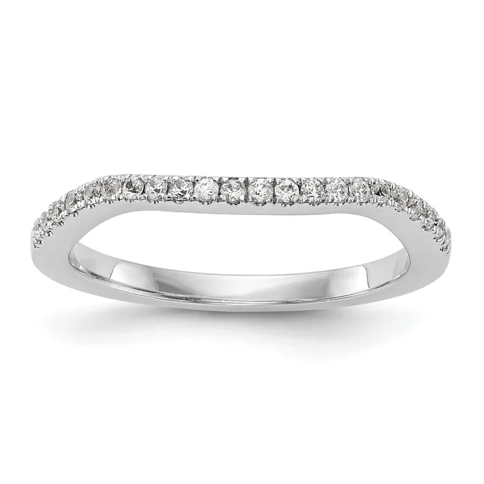 021ct CZ Solid Real 14K White Gold Contoured Wedding Wedding Band Ring Goldia Rings 021ct CZ Solid Real 14K White Gold Contoured Wedding Wedding Band Ring Goldia Rings