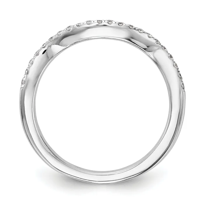 021ct CZ Solid Real 14K White Gold Contoured Wedding Wedding Band Ring Goldia Rings