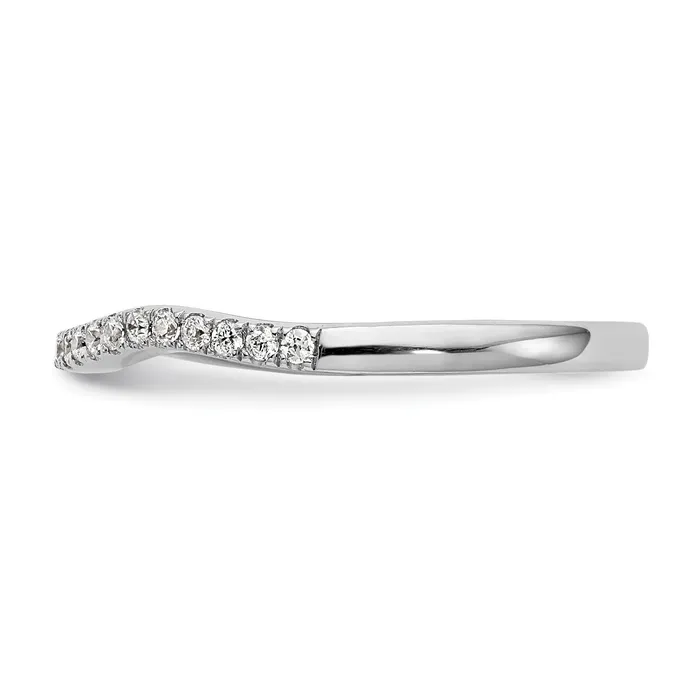 021ct CZ Solid Real 14K White Gold Contoured Wedding Wedding Band Ring Goldia Rings