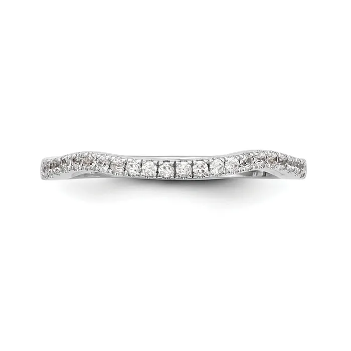 021ct CZ Solid Real 14K White Gold Contoured Wedding Wedding Band Ring Goldia Rings