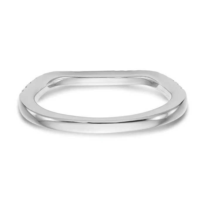 021ct CZ Solid Real 14K White Gold Contoured Wedding Wedding Band Ring Goldia Rings