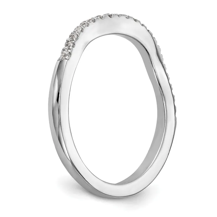 021ct CZ Solid Real 14K White Gold Contoured Wedding Wedding Band Ring Goldia Rings