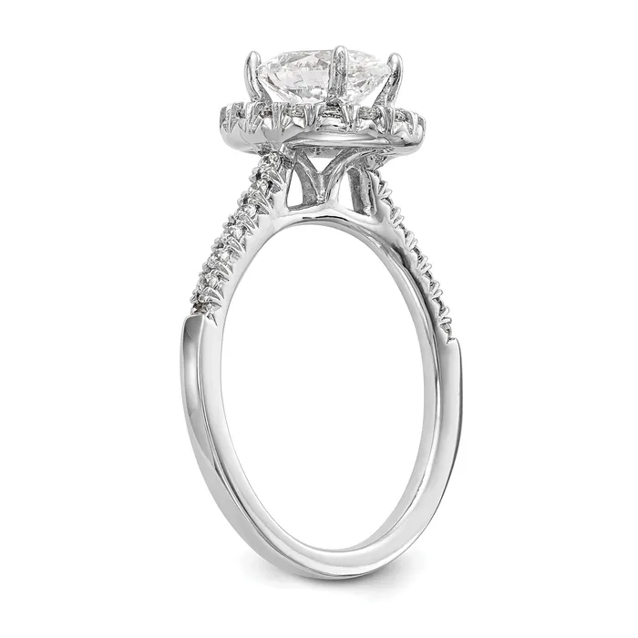 125ct CZ Solid Real 14K White Gold Oval Halo Engagement Ring Goldia Rings