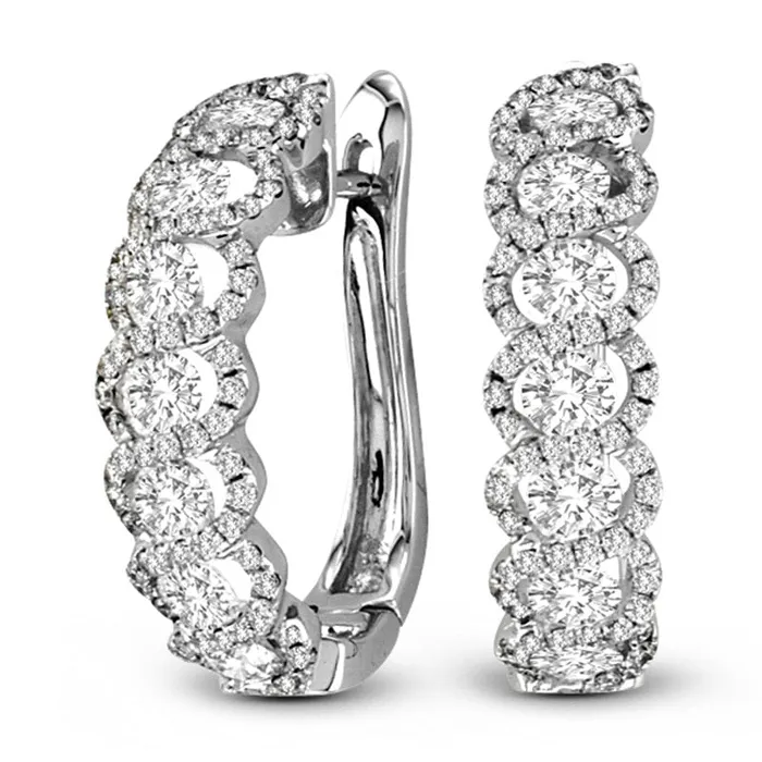 188 CT TW Diamond Cascading Hoop Earrings in 18K White Gold GSI1 Goldia Earrings 188 CT TW Diamond Cascading Hoop Earrings in 18K White Gold GSI1 Goldia Earrings