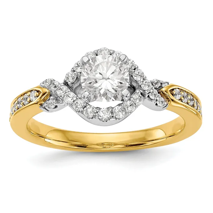 14k TT Peg Set Simulated Diamond Criss Cross Engagement Ring Goldiacom Rings 14k TT Peg Set Simulated Diamond Criss Cross Engagement Ring Goldiacom Rings