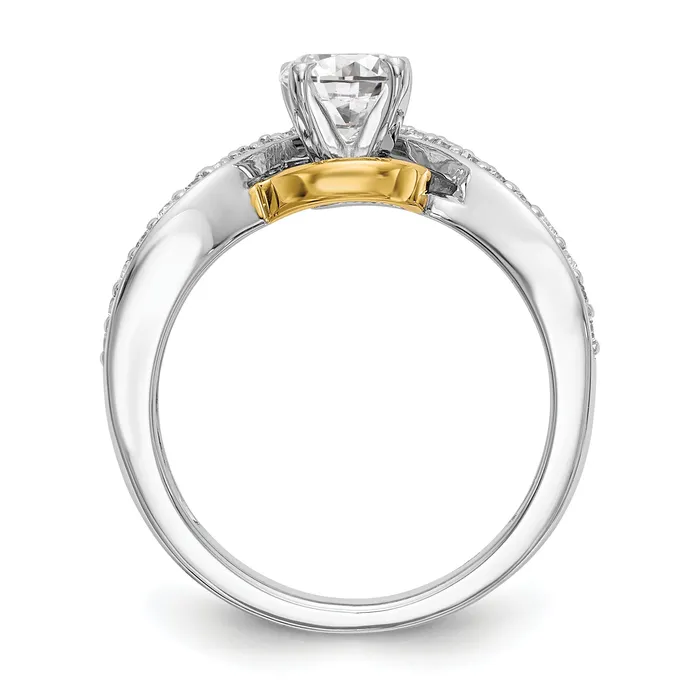14k TT Peg Set Simulated Diamond Criss Cross Engagement Ring Goldiacom Rings