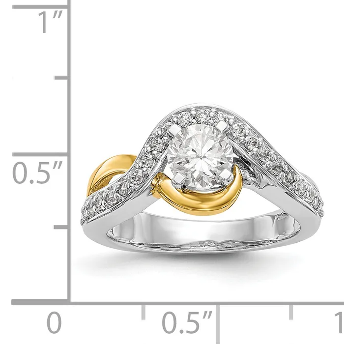 14k TT Peg Set Simulated Diamond Criss Cross Engagement Ring Goldiacom Rings