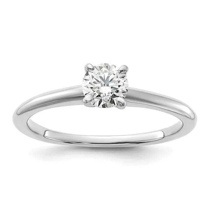 14k White Gold 12 Ct Lab Grown Diamond VS F Round Solitaire Engagement Ring Goldia Rings 14k White Gold 12 Ct Lab Grown Diamond VS F Round Solitaire Engagement Ring Goldia Rings