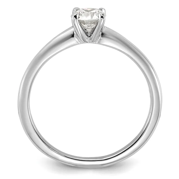 14k White Gold 12 Ct Lab Grown Diamond VS F Round Solitaire Engagement Ring Goldia Rings