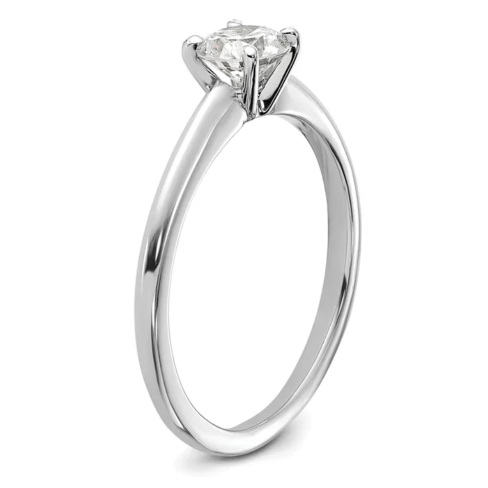 14k White Gold 12 Ct Lab Grown Diamond VS F Round Solitaire Engagement Ring Goldia Rings