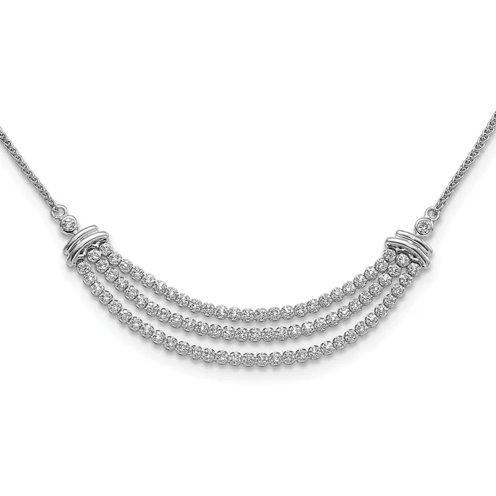 14k White Gold 2 16 Ct Lab Grown Diamond VSSI G Adjustable up to 24 inch Triple Row Tennis Style Bolo Necklace Goldia Necklaces 14k White Gold 2 16 Ct Lab Grown Diamond VSSI G Adjustable up to 24 inch Triple Row Tennis Style Bolo Necklace Goldia Necklaces