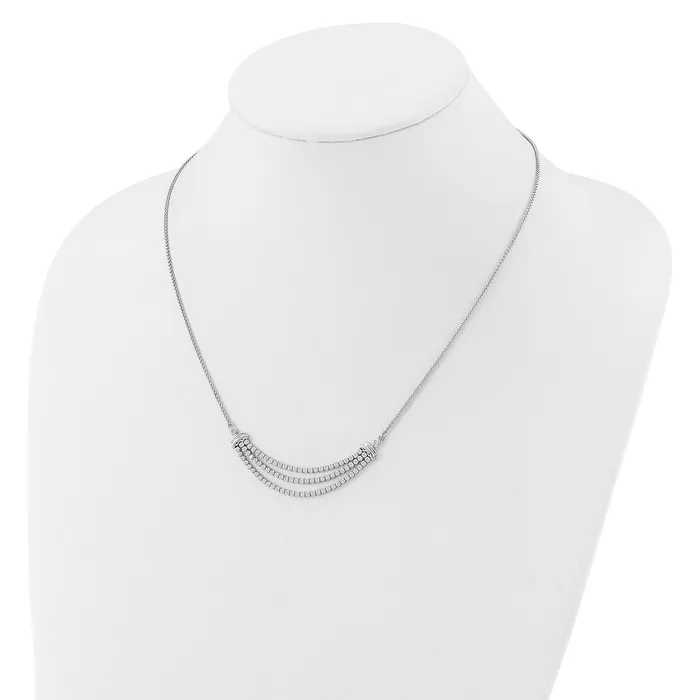 14k White Gold 2 16 Ct Lab Grown Diamond VSSI G Adjustable up to 24 inch Triple Row Tennis Style Bolo Necklace Goldia Necklaces