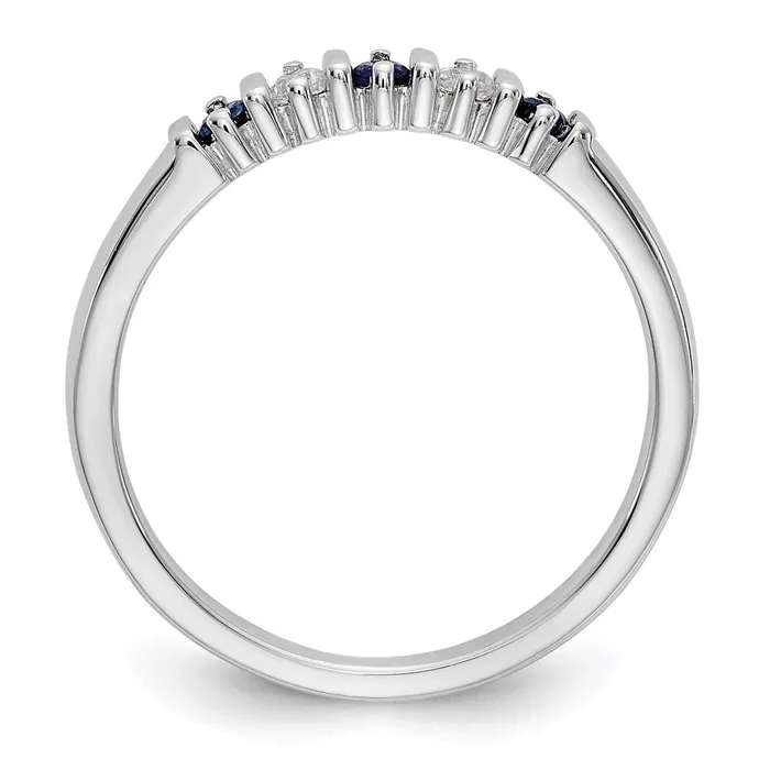 14k White Gold Real Diamond wSapphire Band goldiaca Rings