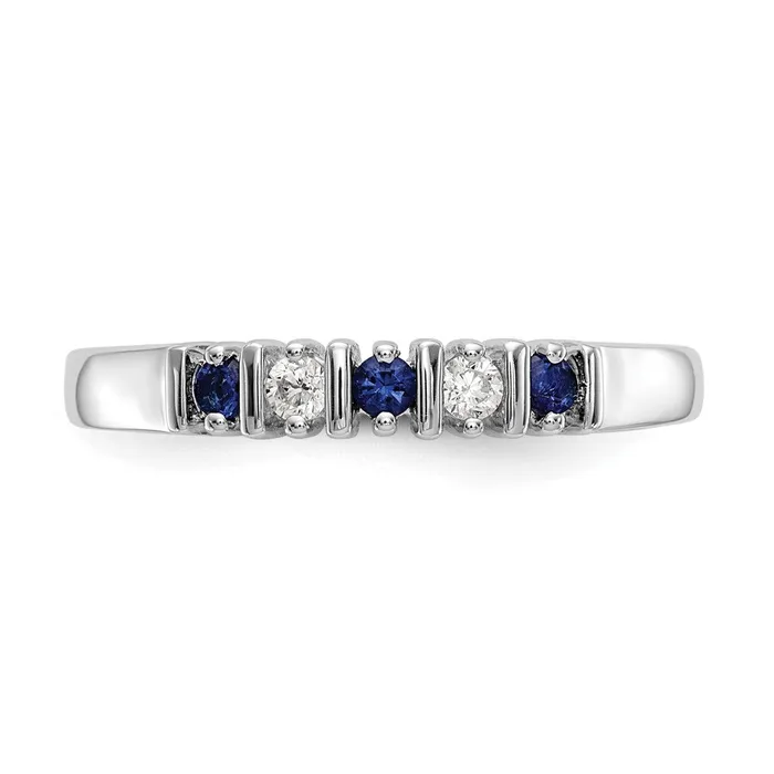 14k White Gold Real Diamond wSapphire Band goldiaca Rings