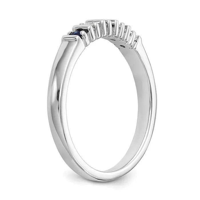 14k White Gold Real Diamond wSapphire Band goldiaca Rings