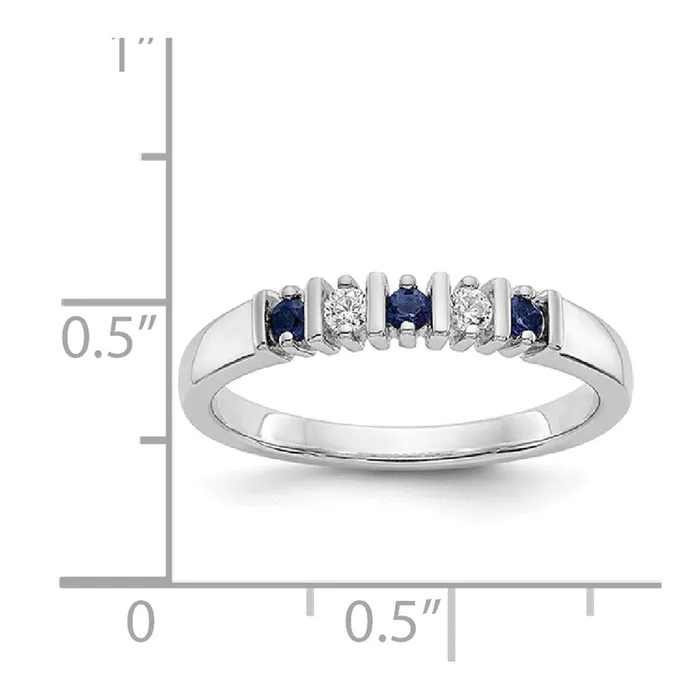 14k White Gold Real Diamond wSapphire Band goldiaca Rings