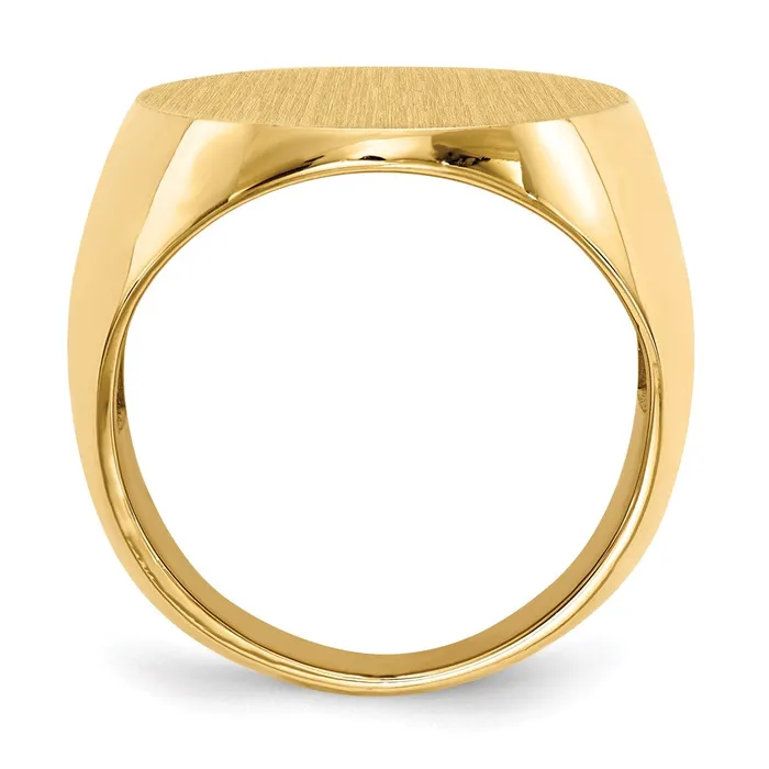 14K Yellow Gold 265x190mm Open Back Mens Signet Ring Goldia Rings