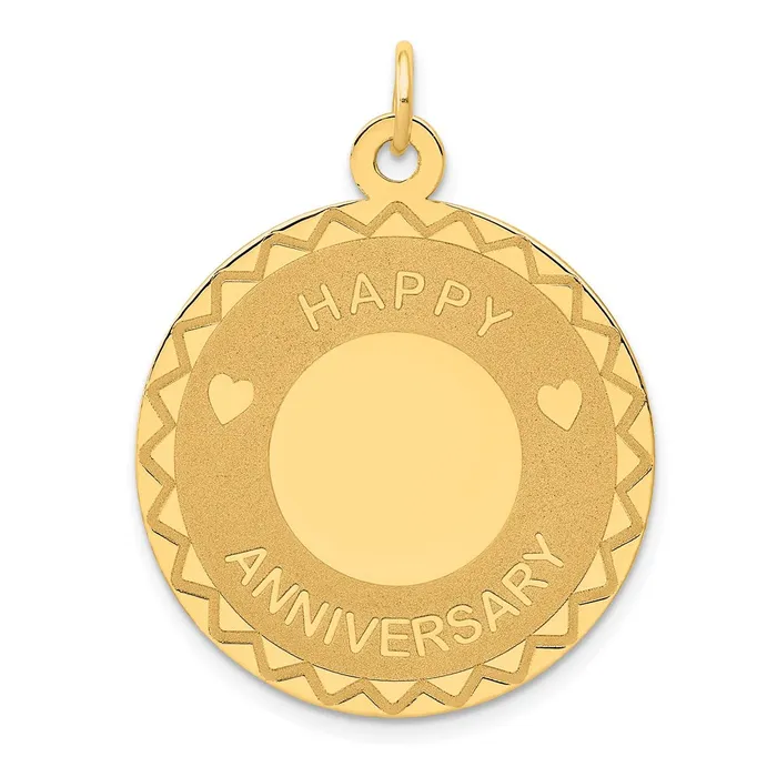 14k Yellow Gold HAPPY ANNIVERSARY Charm Goldia Charm Necklaces