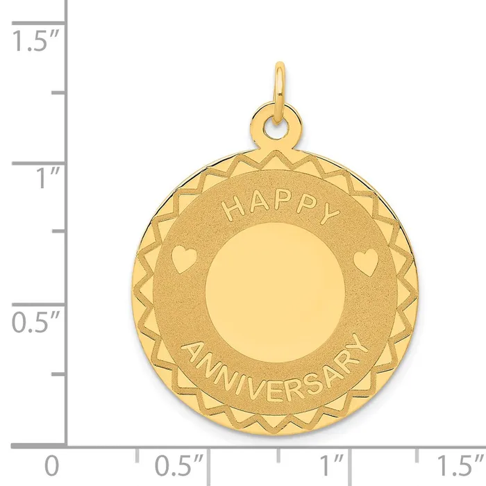 14k Yellow Gold HAPPY ANNIVERSARY Charm Goldia Charm Necklaces