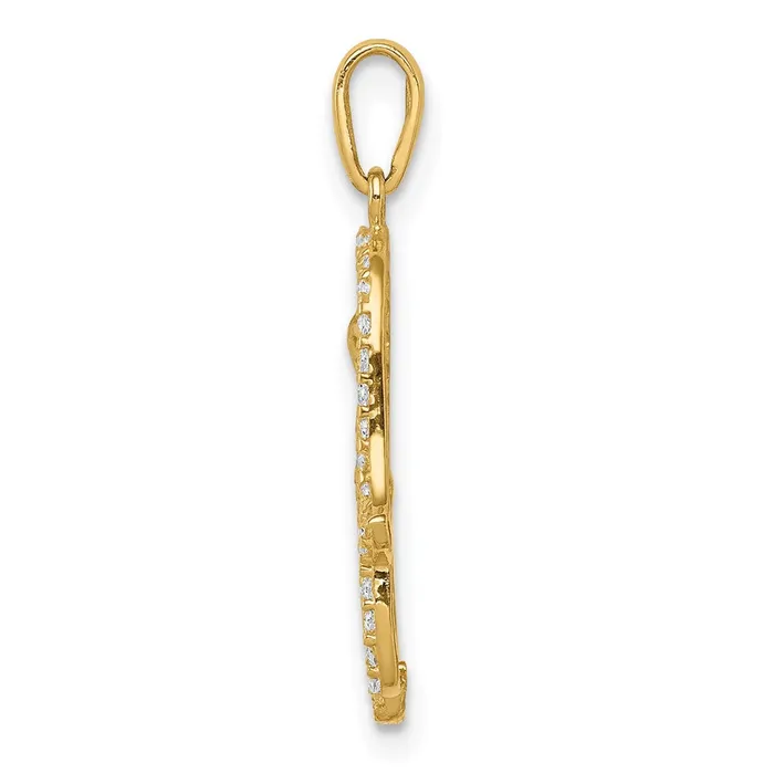 14k Yellow Gold Multicolored CZ Hamsa Pendant Goldia Necklaces