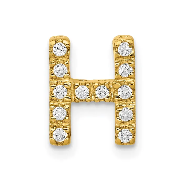 14K Yellow Gold Real Diamond Letter H Initial Charm Goldia Charm Necklaces 14K Yellow Gold Real Diamond Letter H Initial Charm Goldia Charm Necklaces