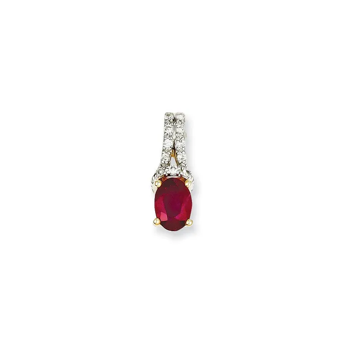 14K Yellow Gold Real Diamond u0026 Ruby Pendant Goldia PreStyled Sets