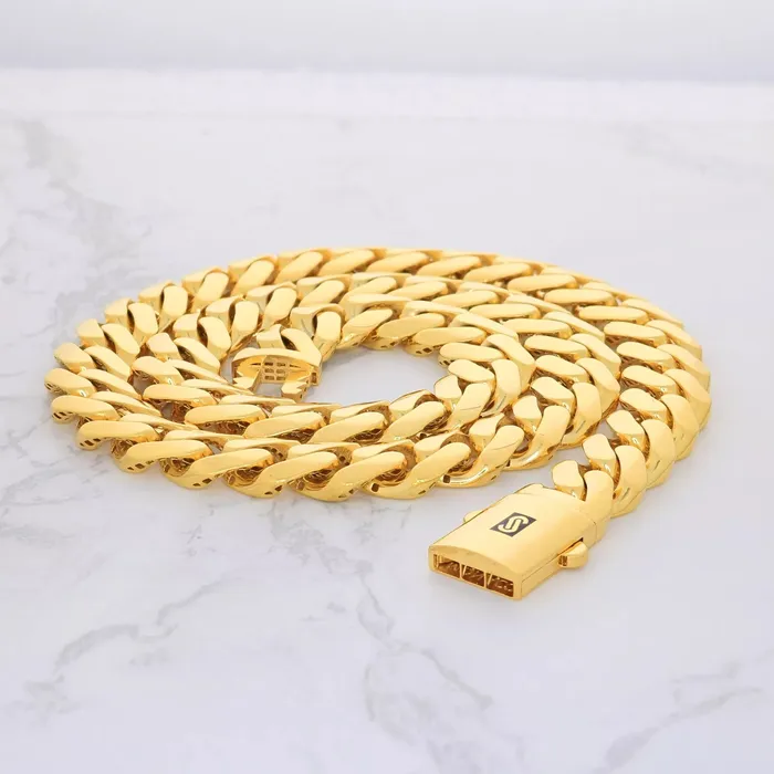 14k Yellow Gold Royal Monaco Miami Cuban Link 5mm Chain Pendant Necklace 18 Goldiacom Necklaces