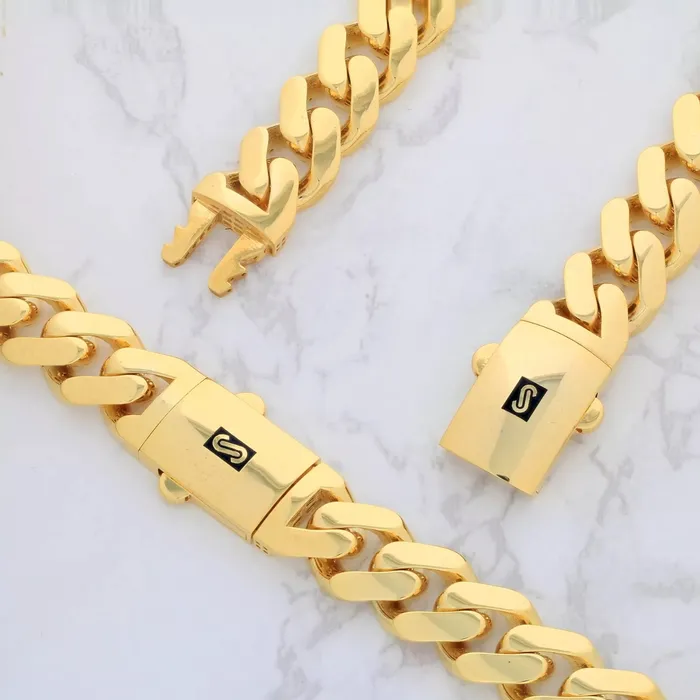 14k Yellow Gold Royal Monaco Miami Cuban Link 5mm Chain Pendant Necklace 18 Goldiacom Necklaces